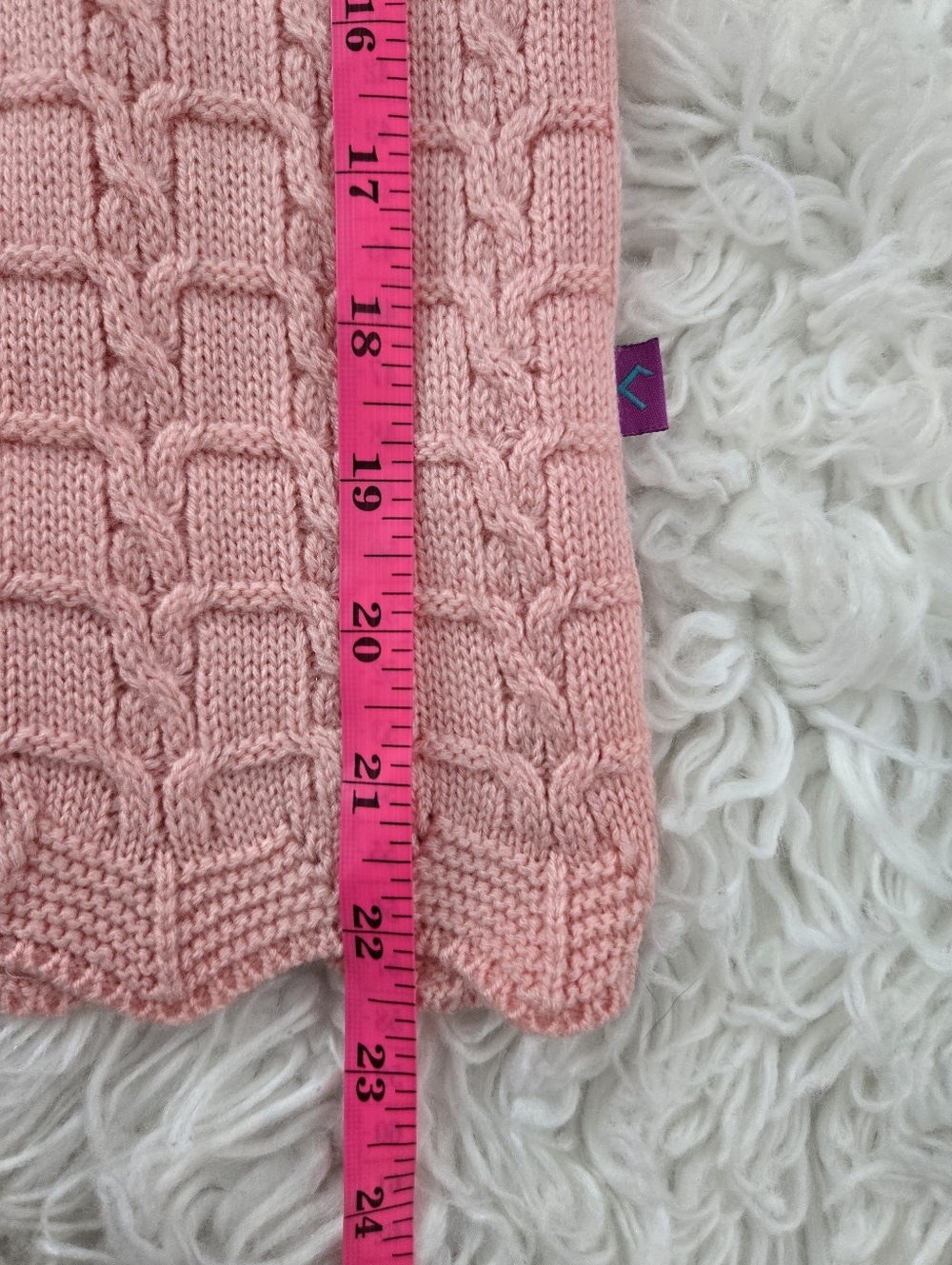 Cotton County Femme pink cottagecore cardigan sweater. Size Large - Picture 5 of 7